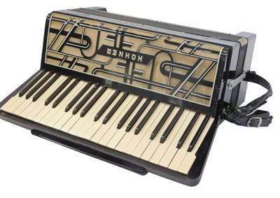 Lot 333 - A Horner Verdi III accordion, in black, 48cm...
