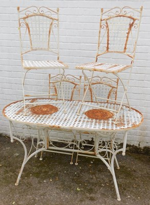 Lot 551 - A white painted aluminium garden set,...
