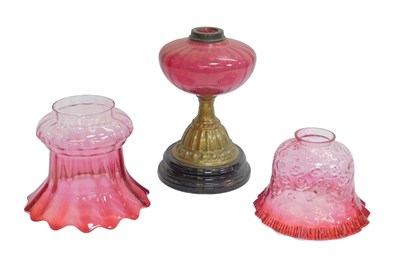 Lot 513 - Two Victorian and later oil lamp shades,...