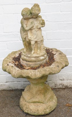 Lot 556 - A composition stone garden bath, the top...
