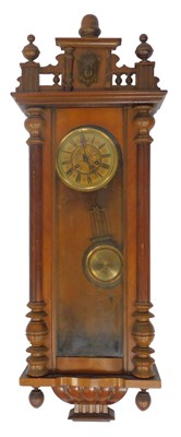 Lot 541 - A late 19thC Vienna walnut cased wall clock,...