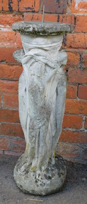 Lot 561 - A composition stone garden sundial, the column...