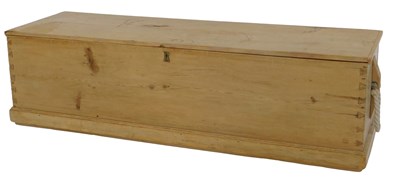 Lot 582 - A Victorian pine chest, the hinged lid...
