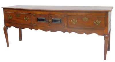 Lot 583 - An 18thC and later oak dresser, the top with a...