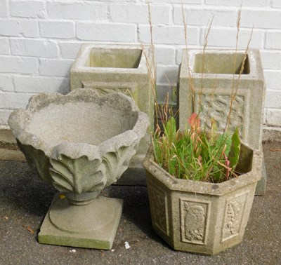 Lot 573 - A group of composition stone garden...