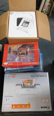 Lot 2008 - A Canon wireless printer, various jigsaw...
