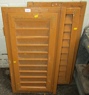 Lot 1100 - A pair of small louvre doors.