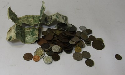 Lot 2203 - A Van Dyke Cigar tin and contents of coins and...