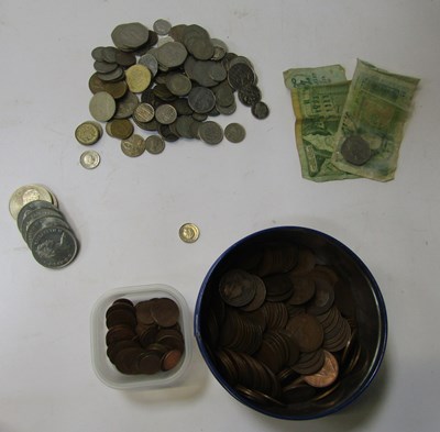 Lot 2204 - Coinage, mainly foreign, contained in a tin...