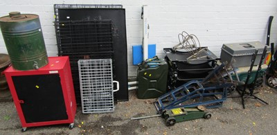 Lot 1110 - A metal locker for storing tools for car work,...