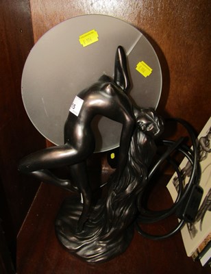 Lot 2215 - An Art Deco style figural table lamp. WARNING!...