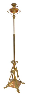Lot 617 - An Art Nouveau copper and brass telescopic...