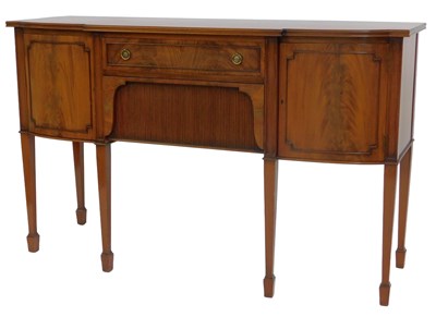 Lot 625 - A Georgian style mahogany breakfront sideboard,...