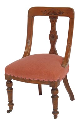 Lot 644 - A Victorian walnut dining chair, with a...