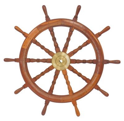 Lot 650 - A ship's Capstan wheel, 117cm diameter.