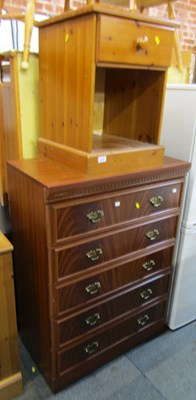 Lot 1058 - A pine bedside chest, of single drawer with...