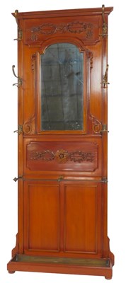 Lot 670 - An Edwardian mahogany hall stand, the top with...