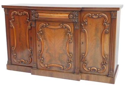 Lot 672 - A Victorian flame mahogany breakfront...