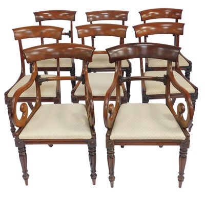 Lot 677 - A set of eight Regency mahogany barback dining...