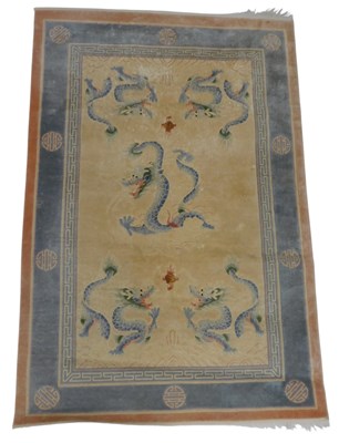 Lot 694 - A Chinese pale yellow ground silk...
