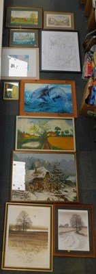 Lot 2255 - Pictures and prints, including a map of the...
