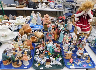 Lot 2249 - Dolls and ceramics figures, including a doll...