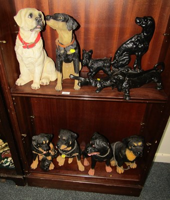 Lot 2293 - Dog ornaments, including Dobermans, varying...