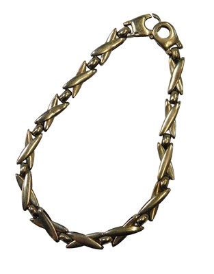 Lot 376A - An X link bracelet, with bolt ring clasp,...