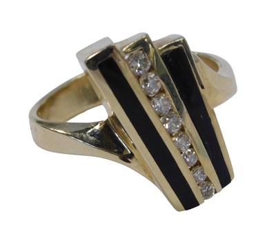 Lot 379A - A black onyx and diamond Art Deco style dress...