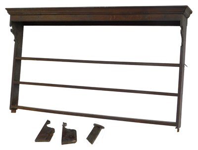 Lot 583A - A Victorian oak dresser plate rack, with an...