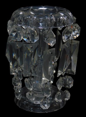 Lot 424A - A Victorian clear cut glass lustre, with...
