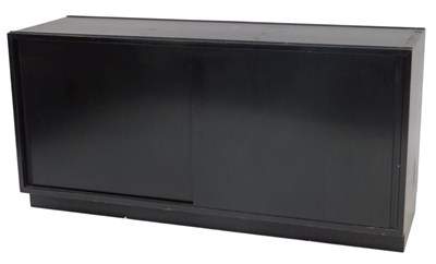 Lot 682c - A 1980s Tecno black sideboard, the two sliding...