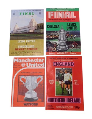 Lot 282 - A small group of football programmes,...