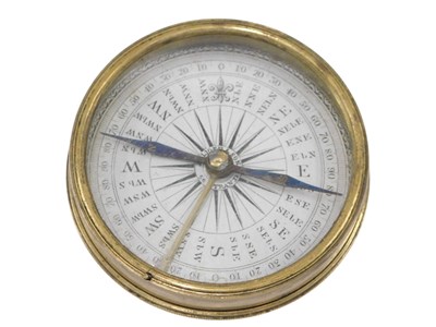 Lot 304 - A 19thC brass travelling compass, by Elliot &...