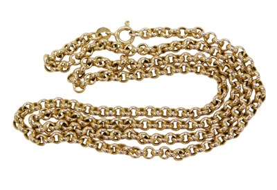 Lot 319 - A 9ct gold curb link necklace, with bolt ring...