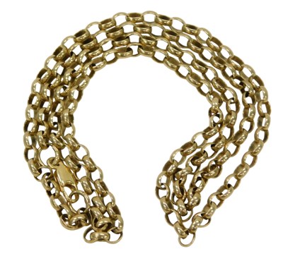 Lot 110 - A 9ct gold belcher neck chain, 50cm long, 7.4g.