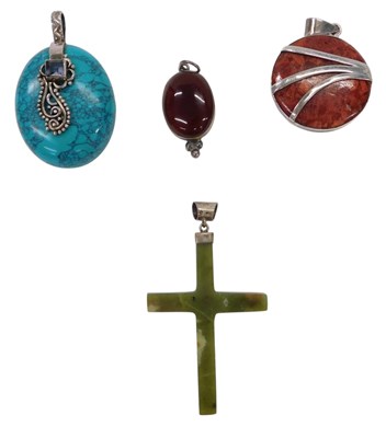 Lot 118 - A group of silver and other pendants,...