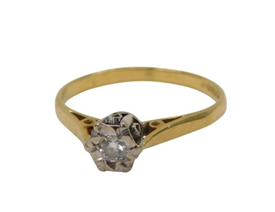 Lot 121 - An 18ct gold diamond solitaire dress ring, the...