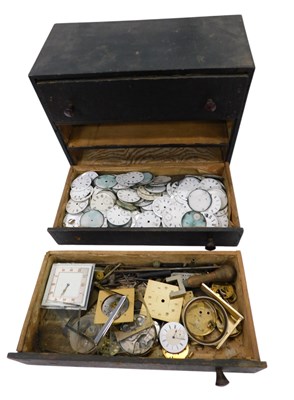 Lot 358 - A black painted carpenter's chest of clock and...