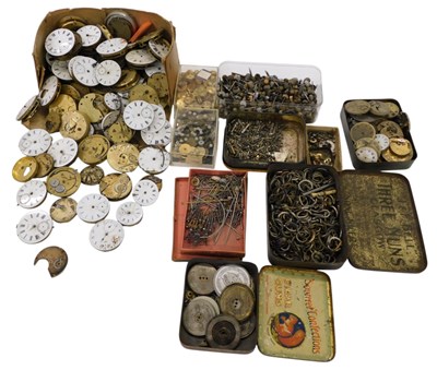 Lot 359 - A group of clock and watch repair parts and...