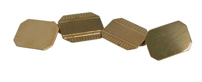 Lot 388 - A pair of 9ct gold cuff links, each with...