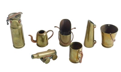 Lot 517 - Trench Art. Miniature kitchen implements...