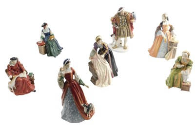 Lot 405 - Royal Doulton figures of Henry VIII and his...