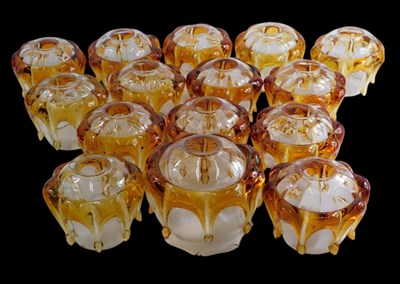 Lot 407 - Fifteen 20thC Murano glass light shades, each...