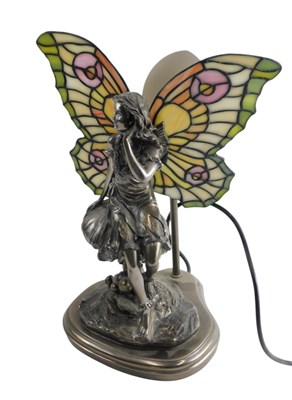 Lot 413 - A late 20thC Tiffany style fairy table lamp,...