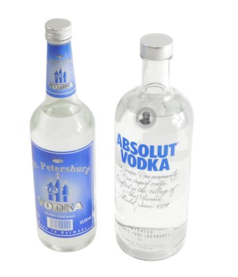Lot 416 - Two bottles of Vodka, comprising an Absolut...