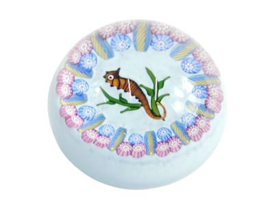 Lot 440 - A John Deacons paperweight, with pink and blue...