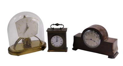 Lot 452 - Three mantel clocks, comprising a 1920s oak...