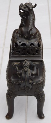 Lot 30 - A Qing dynasty late 19thC bronze censer and...