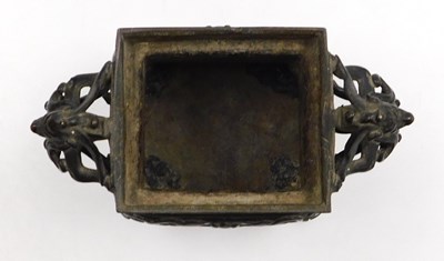 Lot 30 - A Qing dynasty late 19thC bronze censer and...